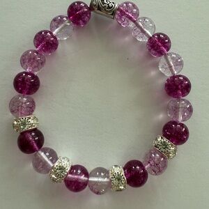Vibrant Purplish Australian Crystals Gemstone Bracelet